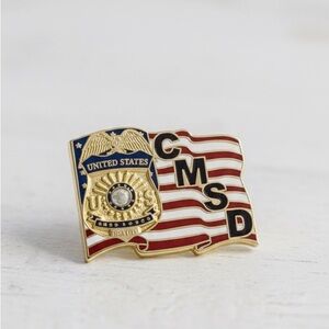 United States US Flag CMSD Crew Member Self Defense Training 09/11/01 Badge Pin